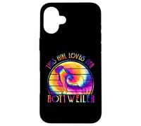 This Girl Loves Her Rottweiler Dog Tie Dye Hippie Puppy Carcasa para iPhone 16 Plus