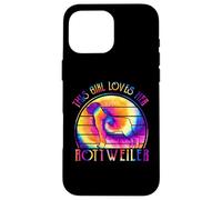 This Girl Loves Her Rottweiler Dog Tie Dye Hippie Puppy Carcasa para iPhone 16 Pro Max