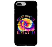 This Girl Loves Her Rottweiler Dog Tie Dye Hippie Puppy Carcasa para iPhone 7 Plus/8 Plus