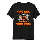 This Girl Loves Her Tibetan Spaniel Dog Halloween Costume Camiseta Premium