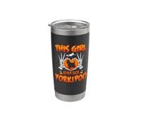 This Girl Loves Her Yorkipoo Dog Funny Halloween Costume Vaso térmico de acero inoxidable de doble pared