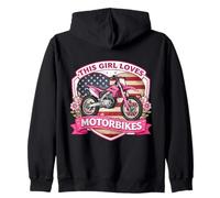 This Girl Loves Motocicletas Dirt Bike Motocross American USA Sudadera con Capucha