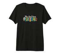 This Girl Loves Pickleball Colorful Cute Pickleball Camiseta Premium
