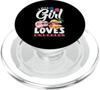 This Girl Loves Ukelele Tropical Hibiscus Floral Ukelele PopSockets PopGrip para MagSafe
