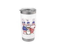 This Girl Loves USA and Her Aegean Cat 4th of July Patriotic Vaso térmico de acero inoxidable de doble pared