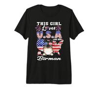 This Girl Loves USA and Her Birman Cat 4th of July Patriotic Camiseta Premium