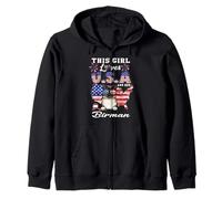 This Girl Loves USA and Her Birman Cat 4th of July Patriotic Sudadera con Capucha