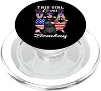 This Girl Loves USA and Her Bombay Cat 4th of July Patriotic PopSockets PopGrip para MagSafe