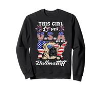 This Girl Loves USA and Her Dog 4th of July Bullmastiff Dog Sudadera