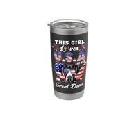 This Girl Loves USA and Her Dog 4th of July Great Dane Vaso térmico de acero inoxidable de doble pared