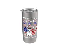 This Girl Loves USA Her American Wirehair Cat 4th of July Vaso térmico de acero inoxidable de doble pared