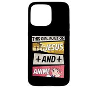 This Girl Runs On Jesus And Anime I Kawaii Otaku Carcasa para iPhone 15 Pro Max