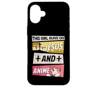 This Girl Runs On Jesus And Anime I Kawaii Otaku Carcasa para iPhone 16 Plus