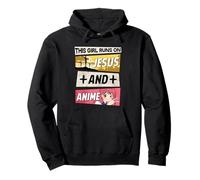 This Girl Runs On Jesus And Anime I Kawaii Otaku Sudadera con Capucha