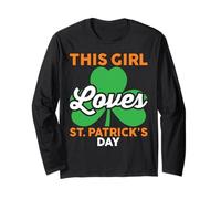 This Girls Loves St Patricks Day Mom Dad Kids Toddler Girls Manga Larga