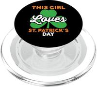 This Girls Loves St Patricks Day Mom Dad Kids Toddler Girls PopSockets PopGrip para MagSafe