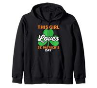 This Girls Loves St Patricks Day Mom Dad Kids Toddler Girls Sudadera con Capucha