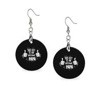 This Guy Is An Awesome Papa - Pendientes de madera para mujer, redondos, colgantes, joyería de moda, 3,5 x 6,1 cm