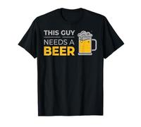 This Guy Needs A Beer Funny Dad Bebiendo Humor Padre Diseño Camiseta