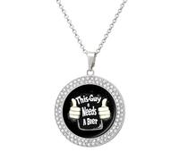 This-Guys Needs A Beer Collar para mujer, colgante ajustable para mamá, esposa, novia, talla única, Metal