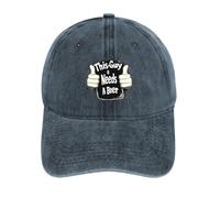 This-Guys Needs A Beer Gorra de béisbol para hombres y mujeres, gorra de mezclilla ajustable, Navy-style, Talla única