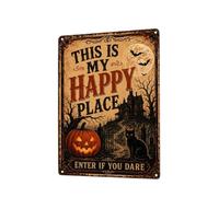 This Happy Place Sign - Halloween Metal Decor, Funny Spooky Wall Plaques