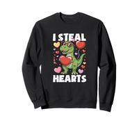 This I Steal Hearts T-Rex Dinosaurio San Valentín Niños Niños Sudadera