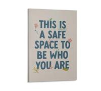 This Is A Safe Space Therapy Office School Counselor Wall Art Paintings Canvas Prints Poster Artwork for living Bedroom Bathroom Office Home Decor 16x24inch (40x60cm)