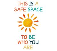 This Is a Safe Space to Be Who You Are Wall Art - Removable Positivity Stickers | Vibrant Boho Style Wall Decals for Classrooms, Nurseries, Playrooms, and Bedrooms | Encouraging Quote Decor