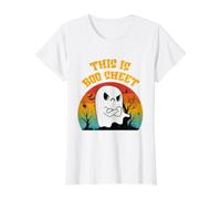 This is Boo Sheet Fantasma Retro Disfraz de Halloween Hombres Mujeres Camiseta gráfica económica, Mujer, Blanco, XS