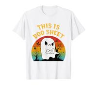 This is Boo Sheet Funny Halloween Fantasma Retro Hombres Mujeres niños Camiseta gráfica económica, Hombre, Blanco, S