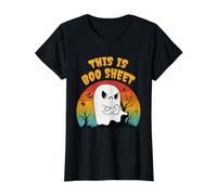This is Boo Sheet Funny Halloween Fantasma Retro Hombres Mujeres niños Camiseta gráfica económica, Mujer, Negro, L