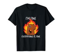 This Is Fine Capybara Meme Funny Cartoon Humor Design Camiseta