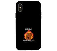 This Is Fine Capybara Meme Funny Cartoon Humor Design Carcasa para iPhone X/XS