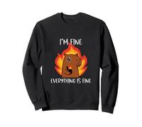 This Is Fine Capybara Meme Funny Cartoon Humor Design Sudadera