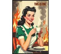 This is Fine: Funny Journal for Women | This Is Fine Vintage Retro Pin Up Lined Notebook | Sarcastic Humor Journal Gift That's Cheaper Than Therapy | 100 Pages 6x9 Ruled Notebook