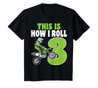 This Is How I Roll 3 Motocross Dirt Bike Niños 3er Cumpleaños Camiseta