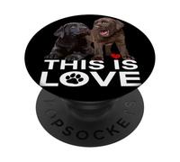 This Is Love Chocolate Lab Dog Labrador Retriever, Amante de los Perros PopSockets PopGrip Adhesivo