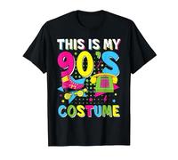 This Is My 90's Costume 1990s 90s Party Vintage Disco Camiseta, Hombre, Negro, L