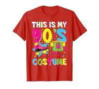 This Is My 90's Costume 1990s 90s Party Vintage Disco Camiseta, Hombre, Rojo, L