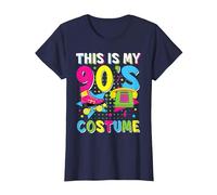 This Is My 90's Costume 1990s 90s Party Vintage Disco Camiseta, Mujer, Azul Marino, L