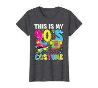 This Is My 90's Costume 1990s 90s Party Vintage Disco Camiseta, Mujer, Jaspeado Oscuro, XS
