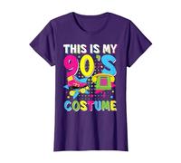 This Is My 90's Costume 1990s 90s Party Vintage Disco Camiseta, Mujer, Morado, L