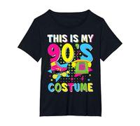 This Is My 90's Costume 1990s 90s Party Vintage Disco Camiseta, Mujer Tallas Grandes, Negro, 2XL Grande