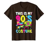 This Is My 90's Costume 1990s 90s Party Vintage Disco Camiseta, Niños, Marrón, 2 años