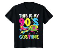 This Is My 90's Costume 1990s 90s Party Vintage Disco Camiseta, Niños, Negro, 2 años