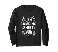 This Is My Camping Shirt Funny Camper Outdoor Adventure Hombres Manga Larga