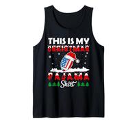 This Is My Christmas Pajama American Football USA Flag Xmas Camiseta sin Mangas