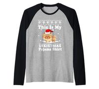 This Is My Christmas Pajama Chow Chow Dog Funny Xmas Camiseta Manga Raglan