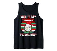 This Is My Christmas Pajama Golf Santa Hat Xmas Lights Camiseta sin Mangas